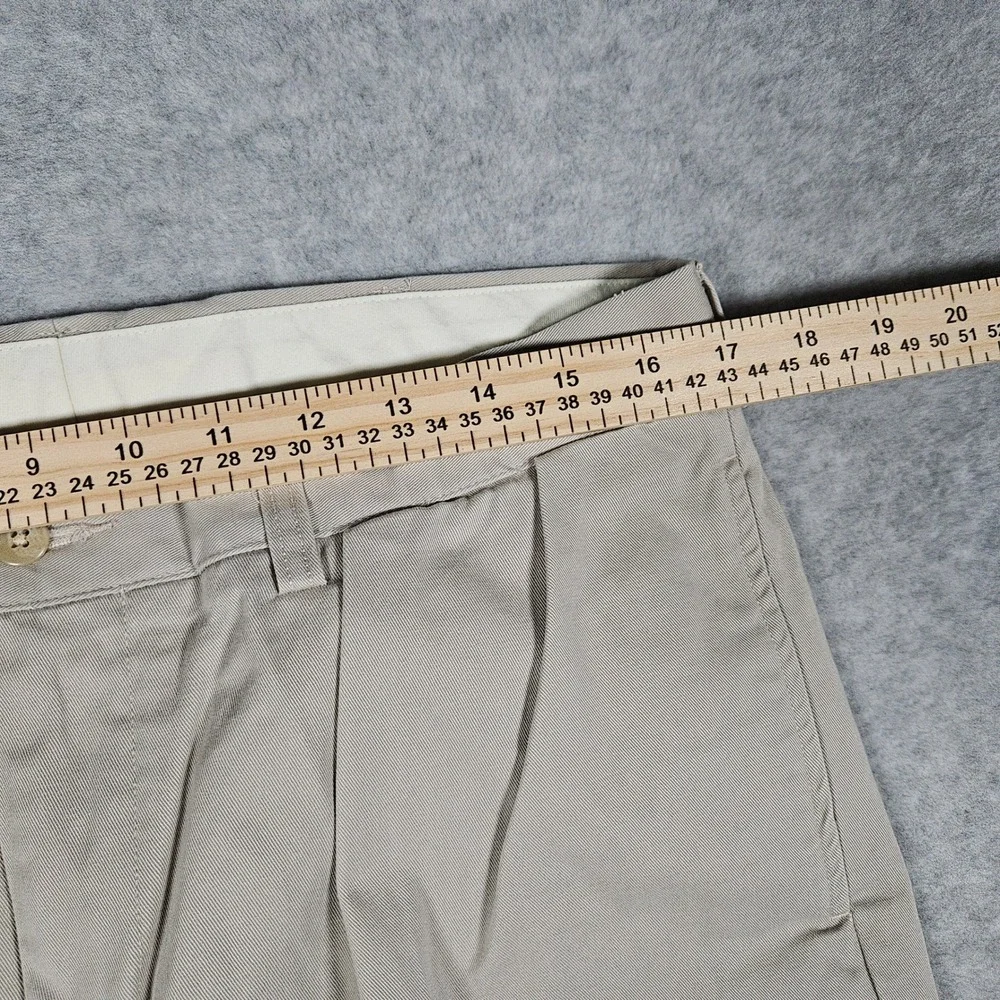 Polo Ralph Lauren (Men's 35x32) Tan Ethan Pant Pleated Chino Trousers Khaki VTG